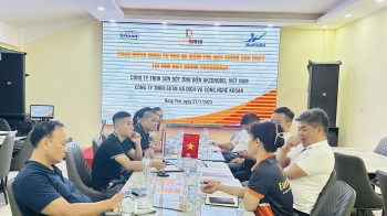 Tập Đoàn Sơn AKZONOBEL và nhà cung cấp hóa chất KOSAN làm việc tại Nhà Máy Nhôm EUROHOUSE